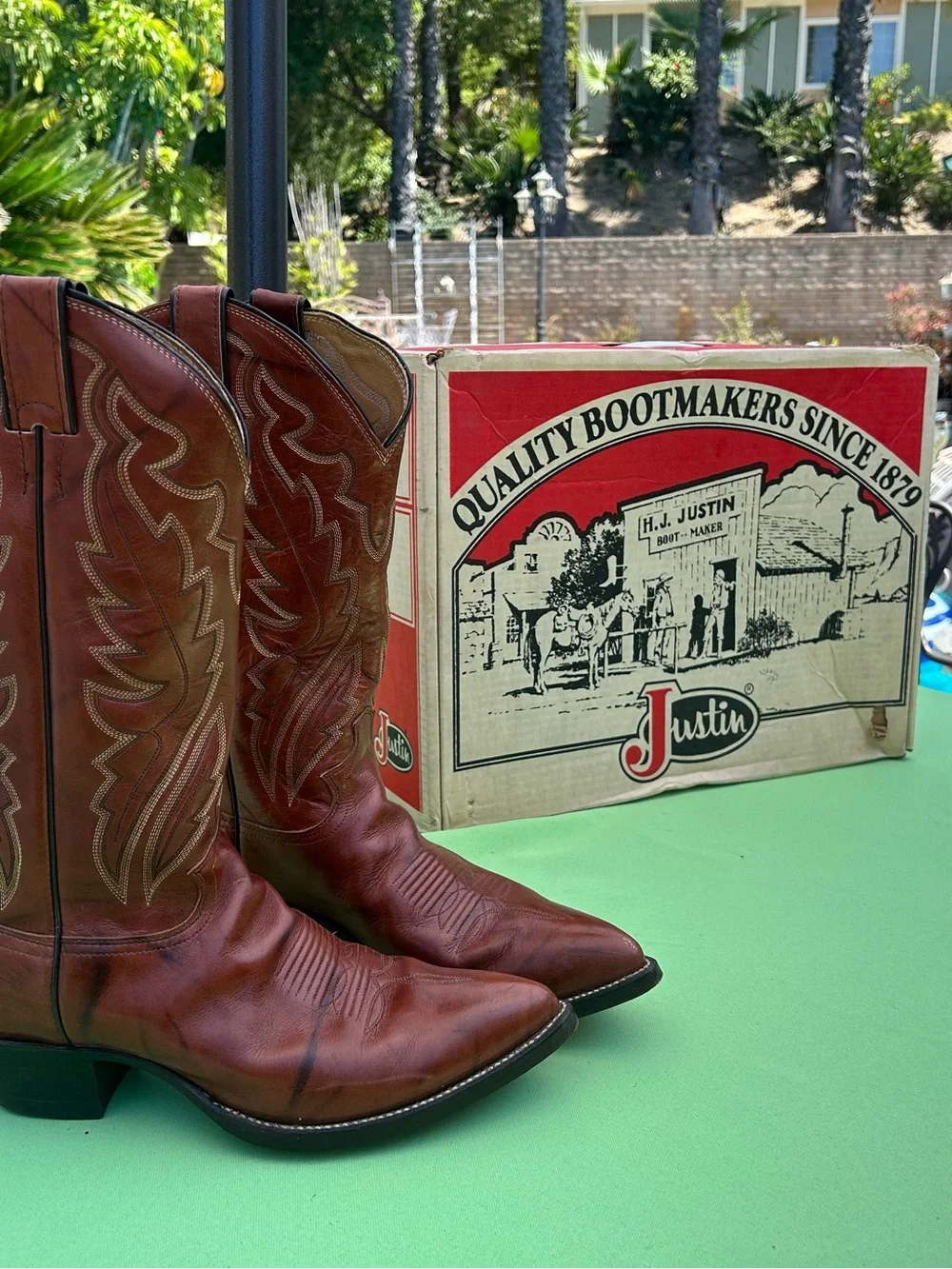 Justin Boots Brown Leather Western Cowboy Boots